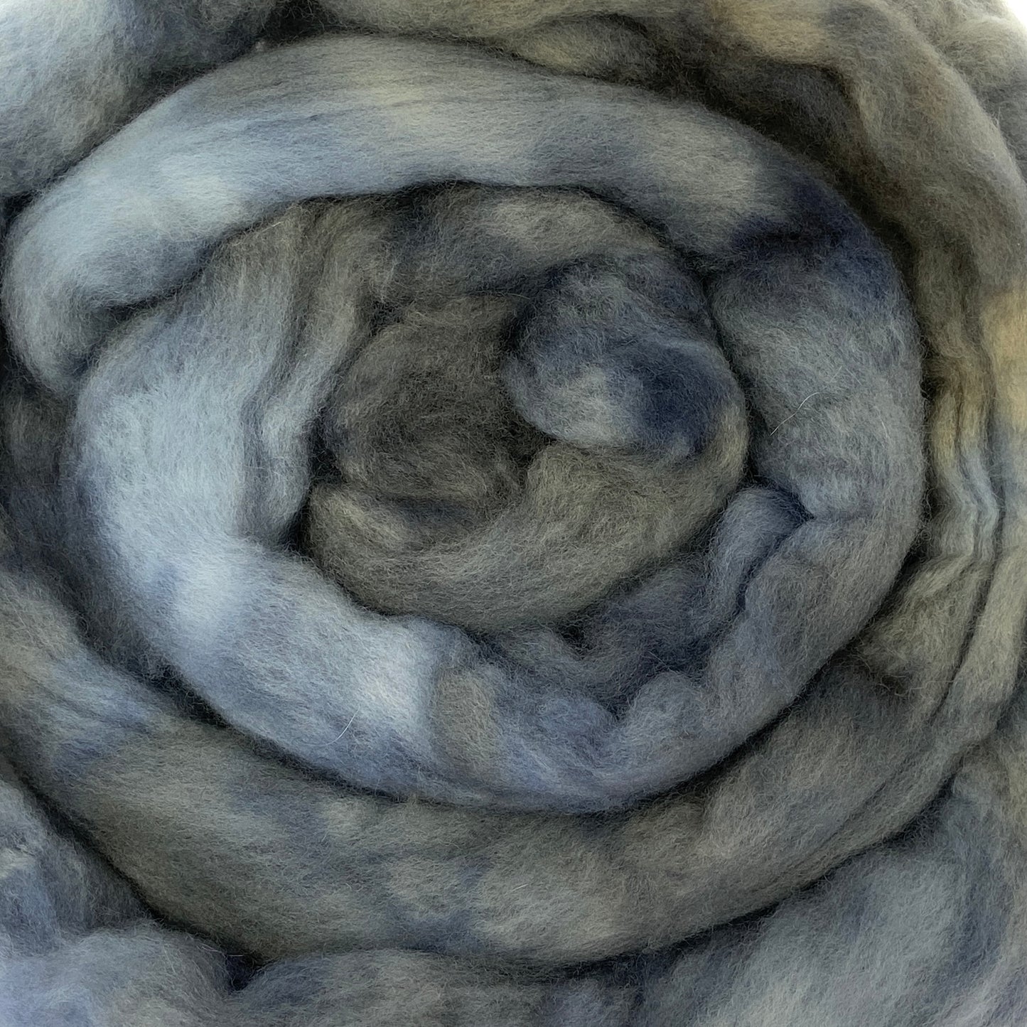 Pebble - 2 oz hand dyed semisolid wool combed top