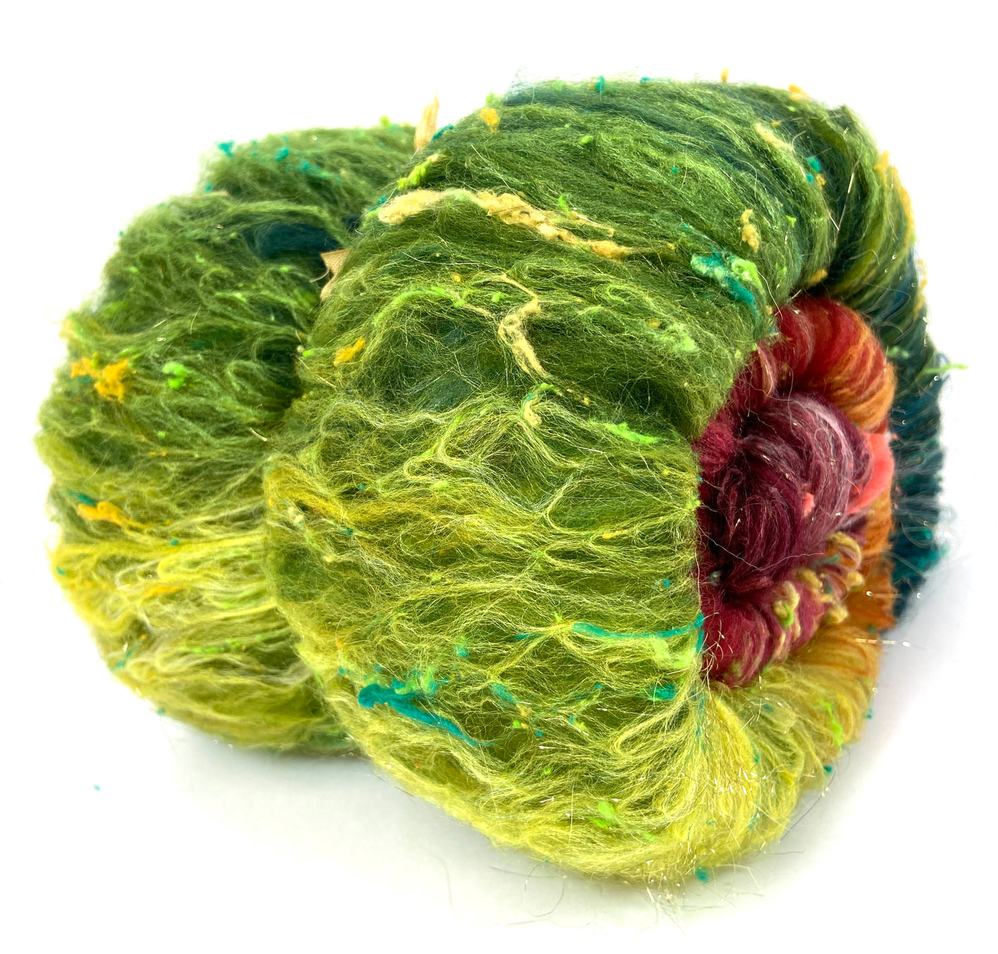 Cornucopia Batt 1122-02 - 2.6 oz Corriedale wool, silk, noils, spinning fiber, handspinning, nuno, felting wool, weaving, spindle