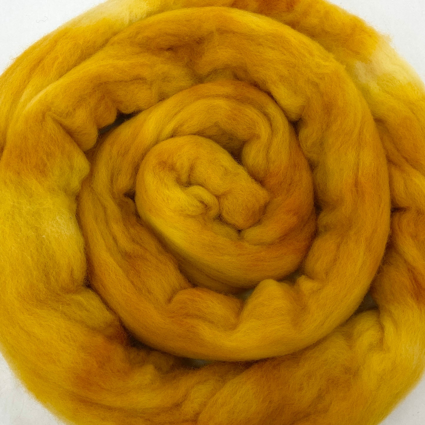 Mustard - 2 oz hand dyed semisolid wool combed top