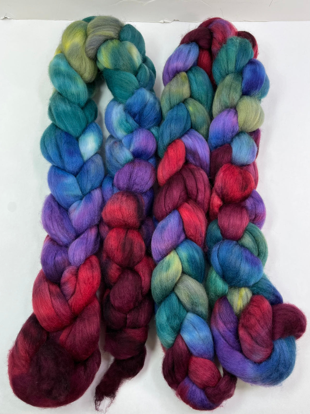 Madeline MG - 4 oz hand painted wool combed top, roving, spinning fiber, handspinning, felting