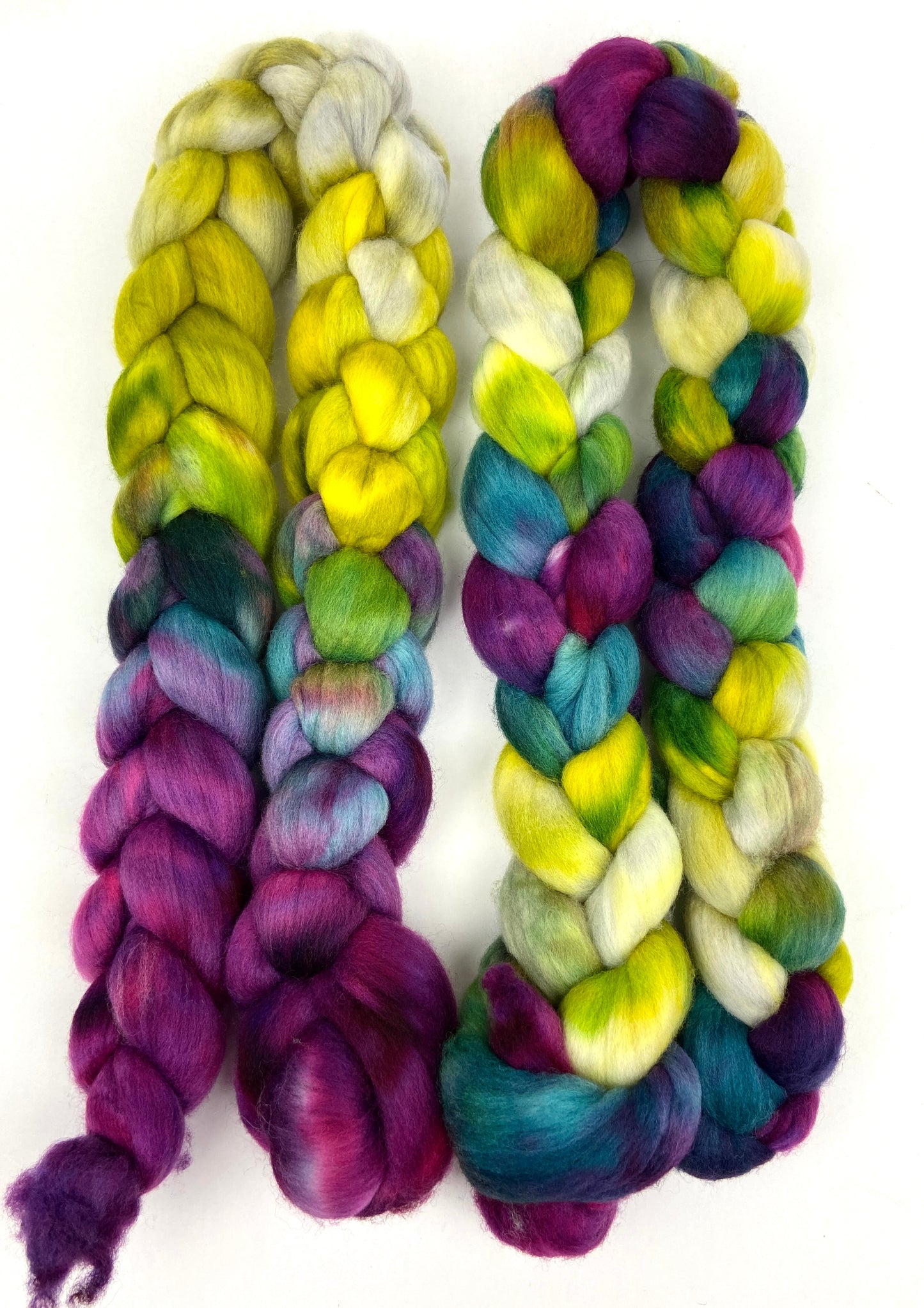 Abandon MG - 4 oz hand painted wool combed top, roving, spinning fiber, handspinning, felting, mirrored gradient