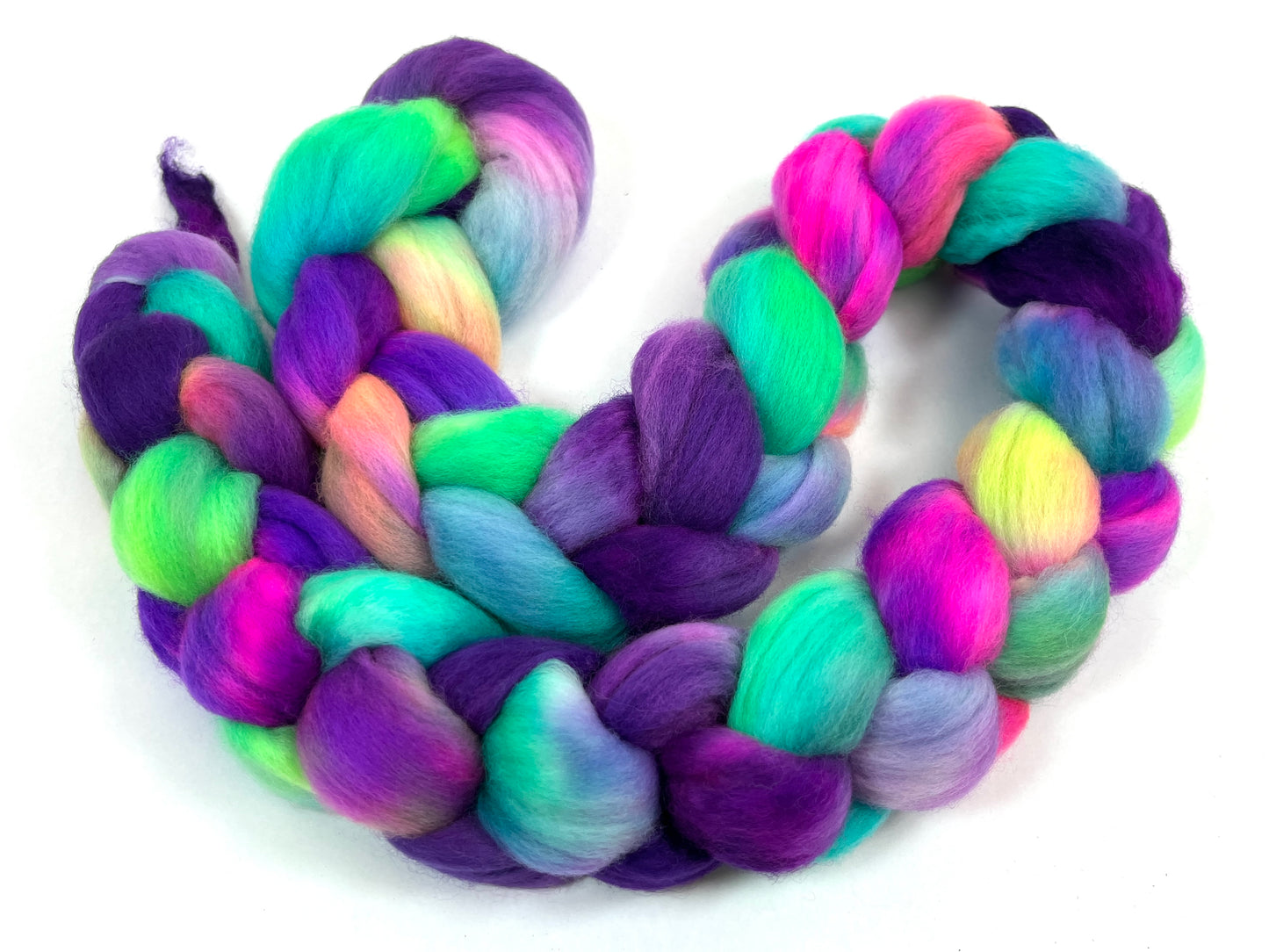 Disco Fever SC - 4 oz hand painted wool combed top, roving, spinning fiber, handspinning, felting
