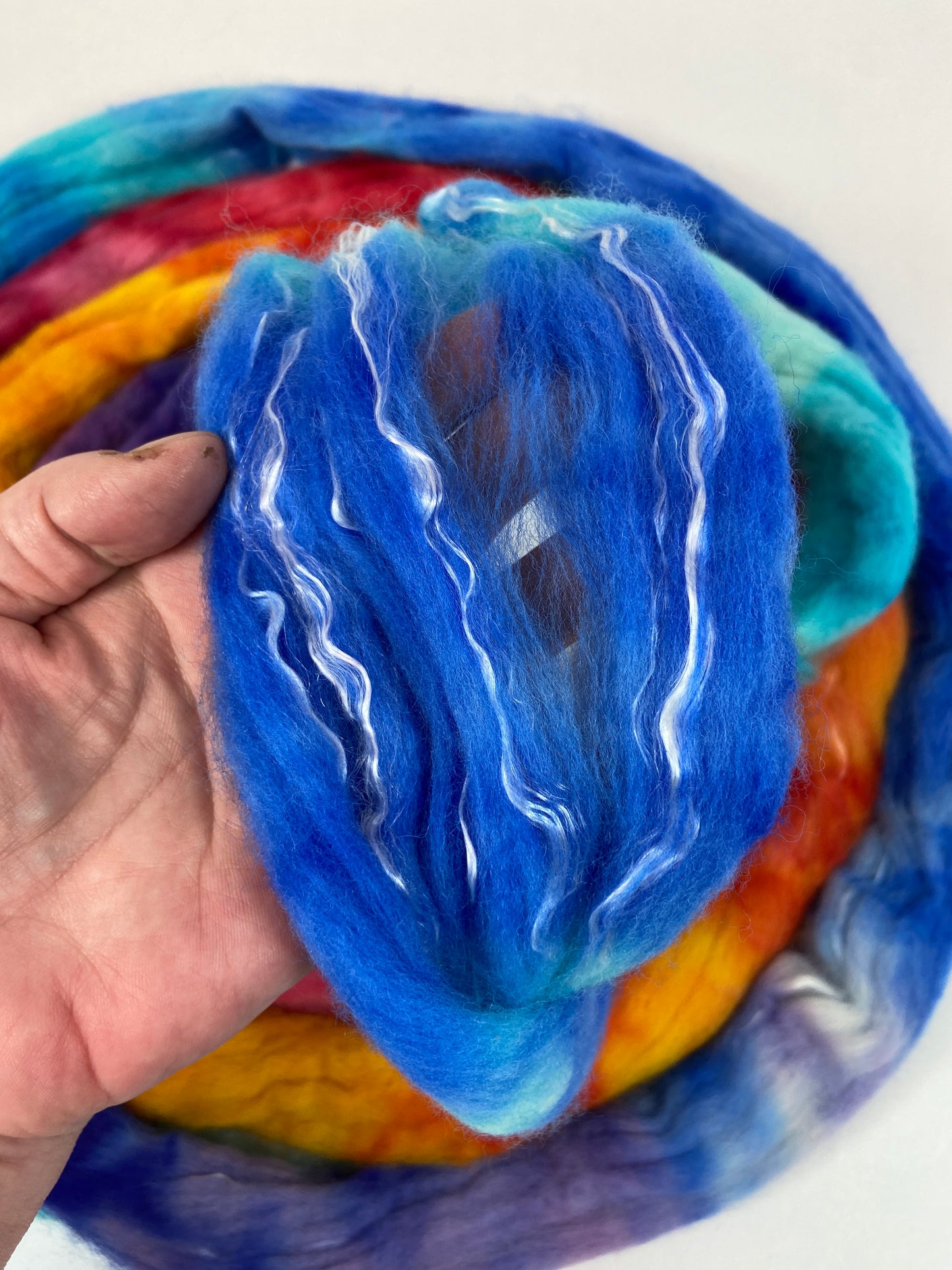 Day's End 1211-01 - 4.2 oz Merino and tencel combed top, roving, spinning fiber, handspinning, felting, needle felting, weaving supplies