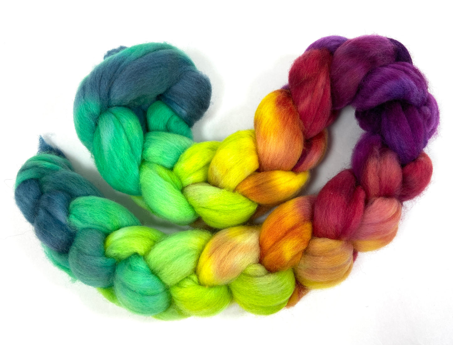 Kaleidoscope MG - 4 oz hand painted wool combed top, roving, spinning fiber, handspinning, felting