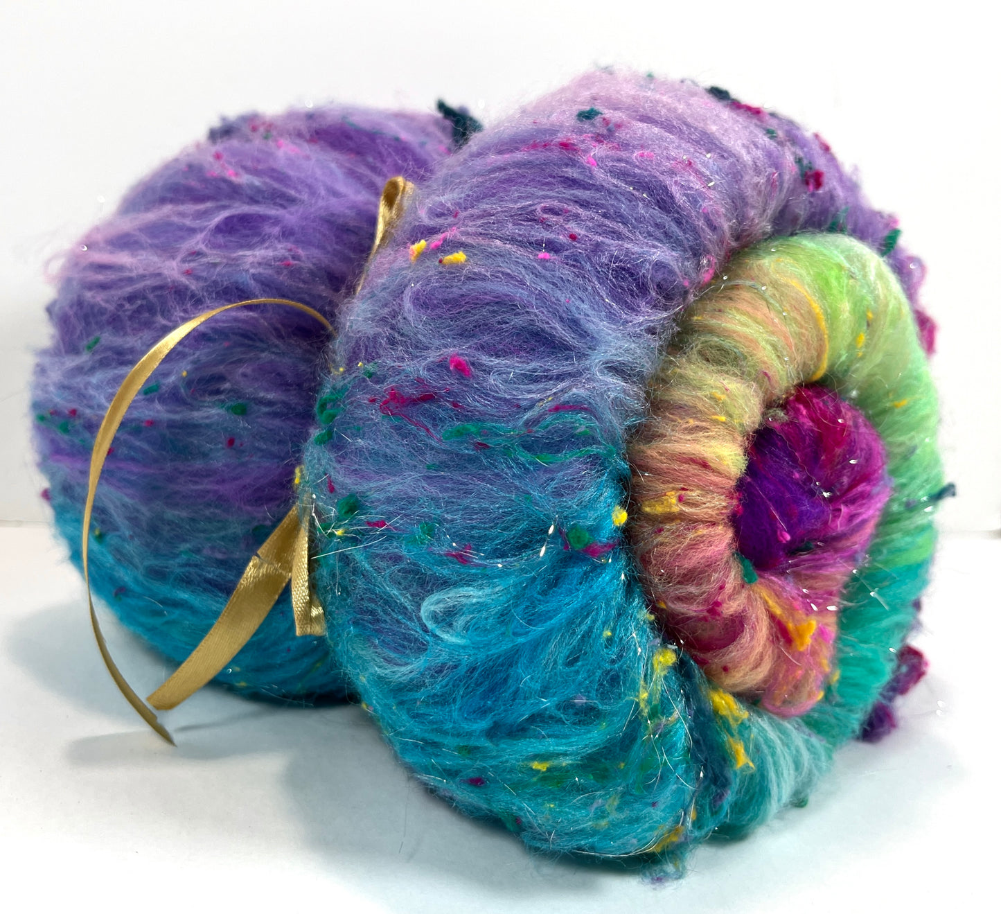 Disco Fever Gradient Batt 0711-03 - 2.5 oz Polwarth wool, silk, noils, spinning fiber, handspinning, nuno, felting wool, weaving, spindle
