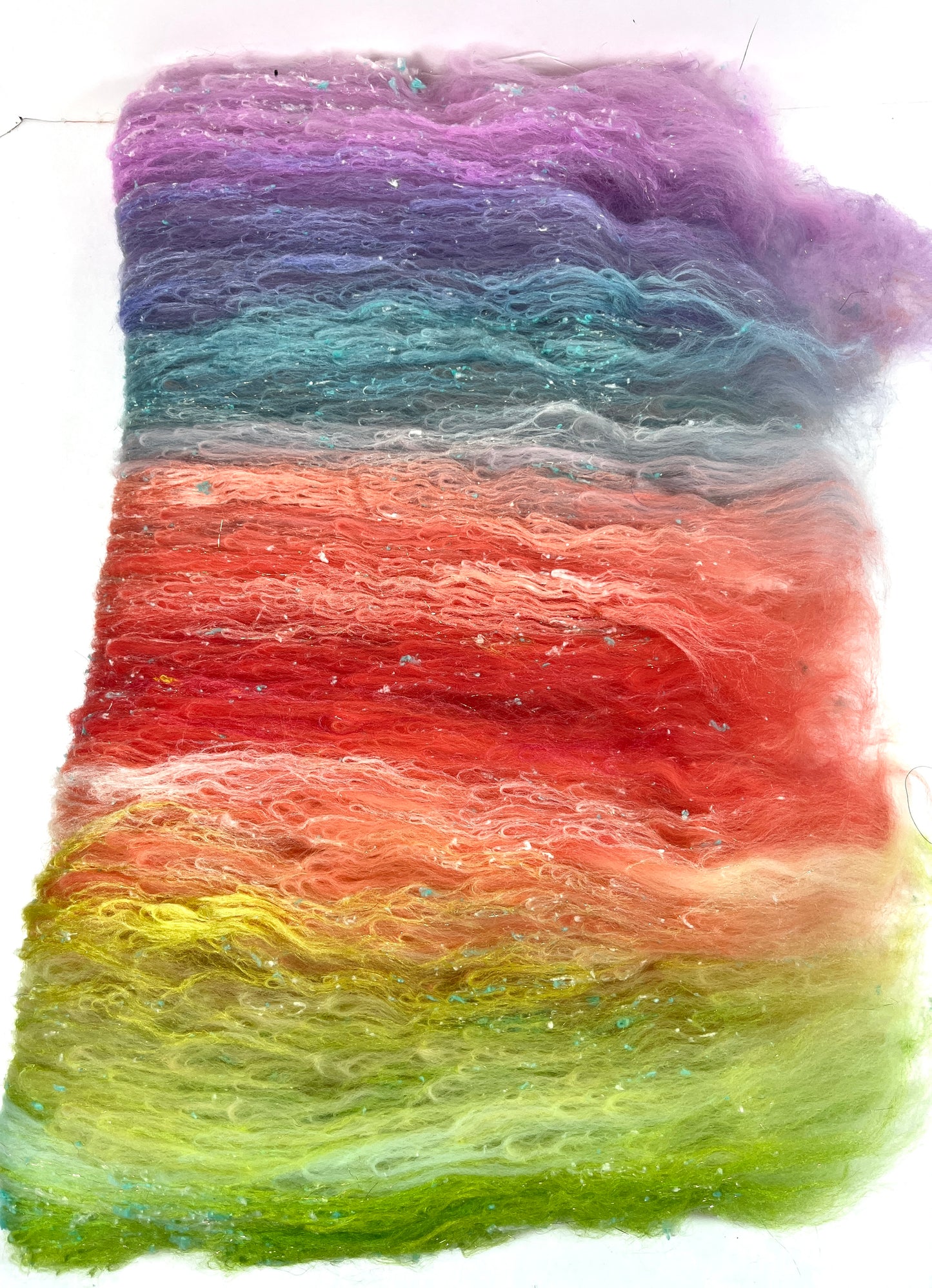 Day’s End Batt 0111-02A, 2.5 oz, Falkland Merino wool, silk, spinning fiber, felting wool, weaving fiber