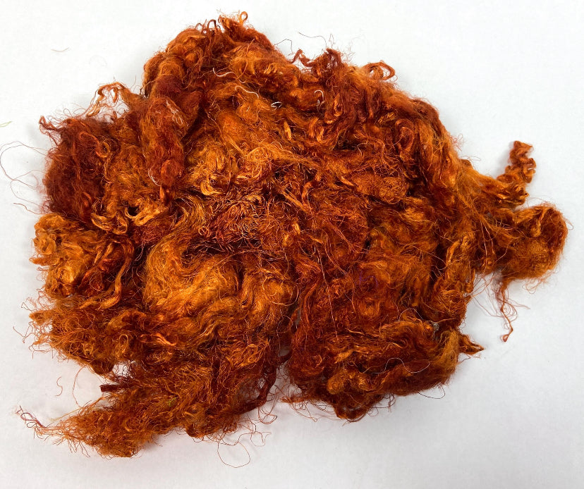Throwsters, silk, Copper Penny, .5 oz, nuno, wet felting, spinning fiber, art yarn, handspinning, nuno, corespinning, weaving, 0907-03