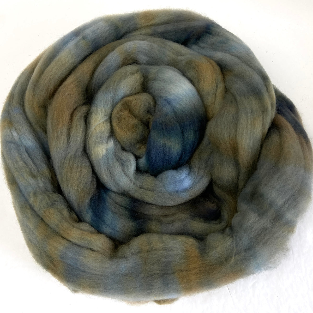Sludge - 2 oz hand dyed semisolid wool combed top
