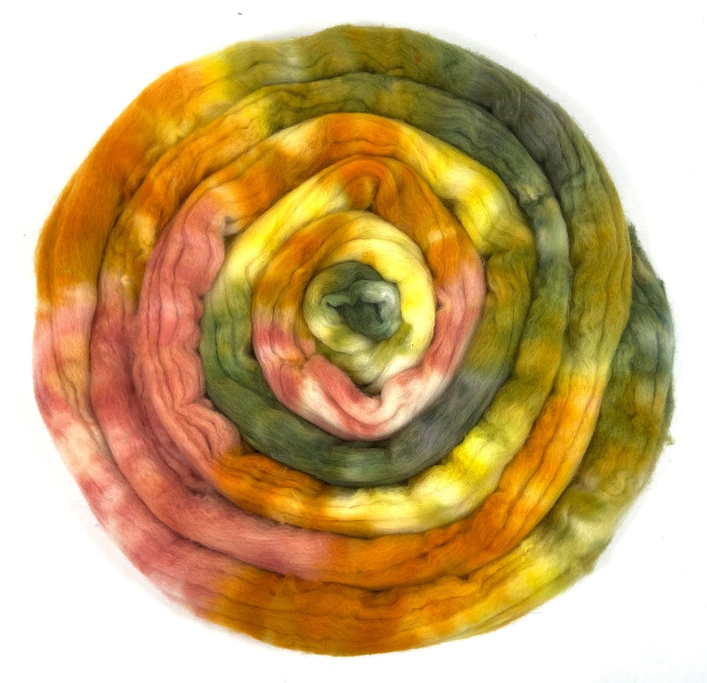 Nasturtiums SC - 4 oz hand dyed wool combed top, roving, spinning fiber, handspinning, felting