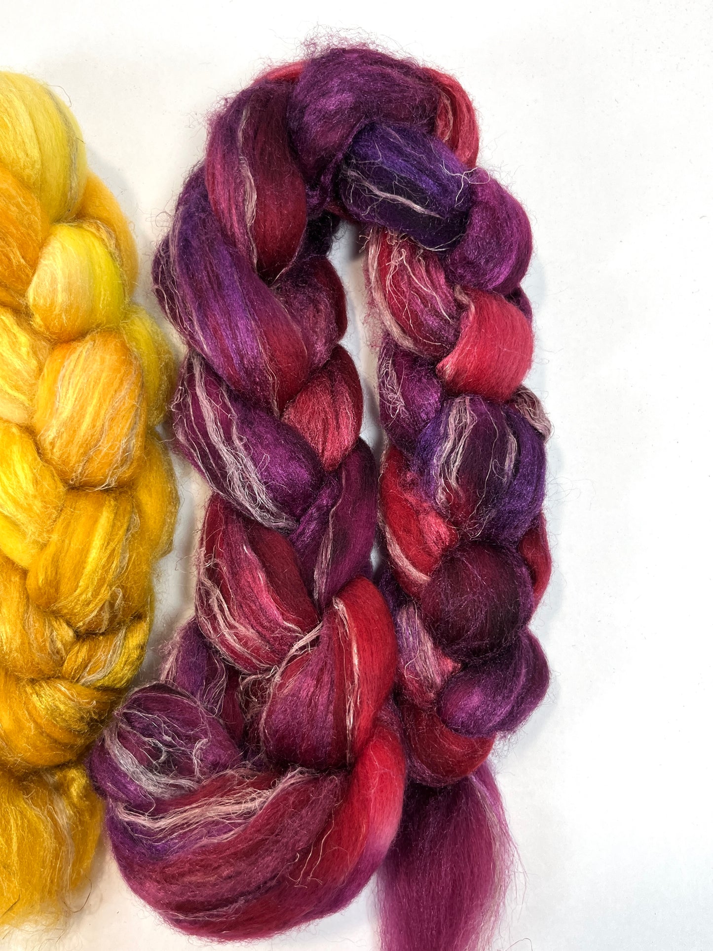 Combo Pack - 8 oz, Merino, silk, flax combed top, mirrored gradient, roving, spinning fiber, handspinning, felting, wool, 0727-01