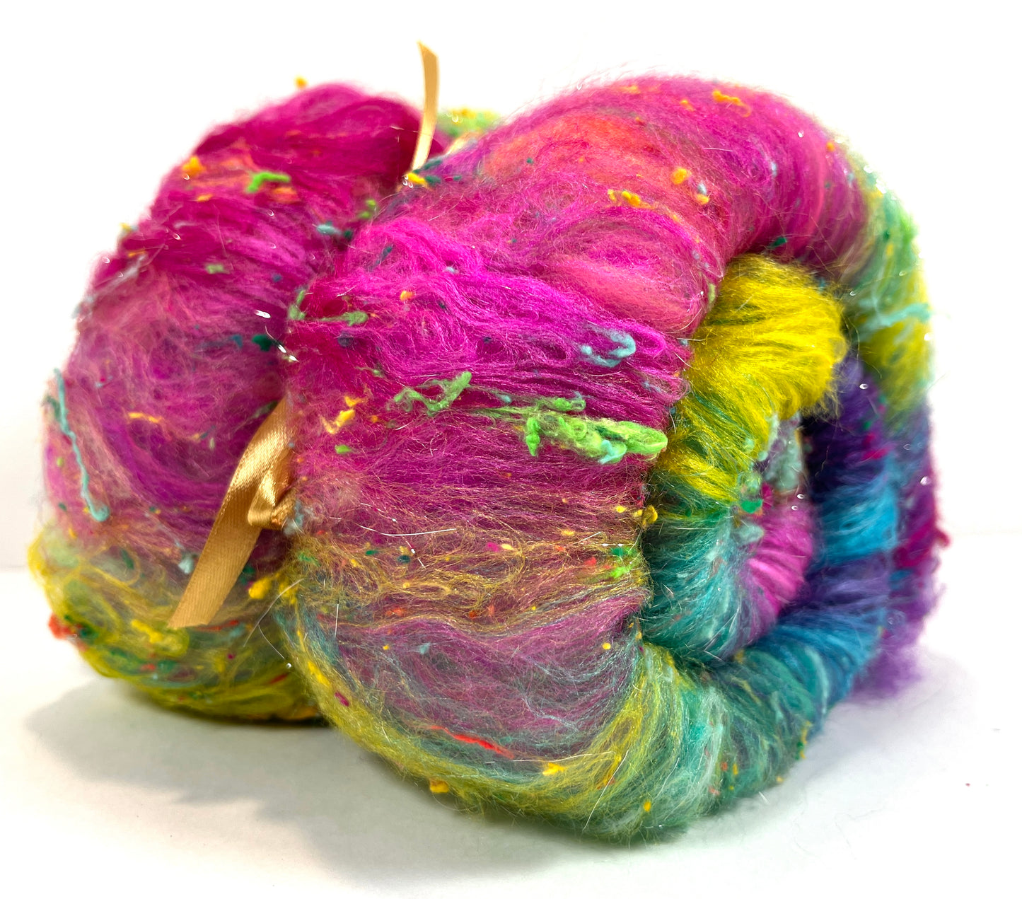 Disco Fever Repeating Colors Batt 0711-01 - 2.8 oz Polwarth wool, silk, noils, spinning fiber, handspinning, nuno, felting wool, weaving, spindle