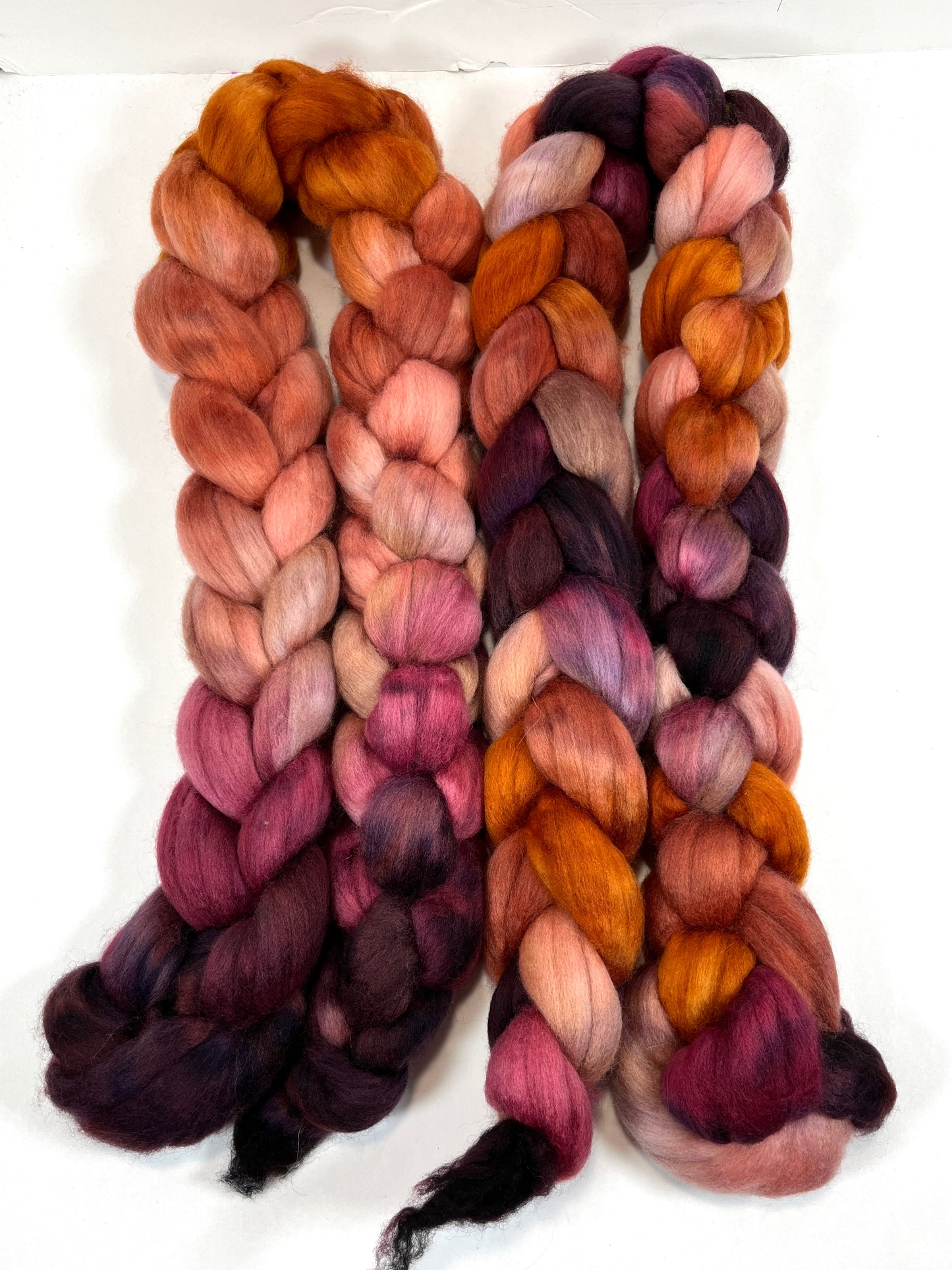 Rowena SC - 4 oz hand painted wool combed top, roving, spinning fiber, handspinning, felting
