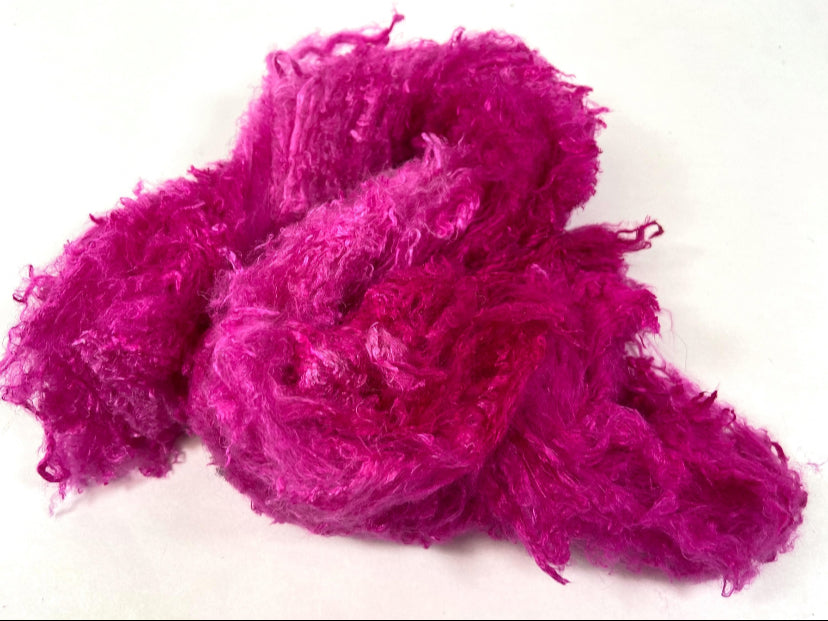 Silk Laps, Magenta, .6 oz, 0725-06, mulberry silk, nuno, wet felting, spinning fiber, art yarn, handspinning, felting fiber, corespinning