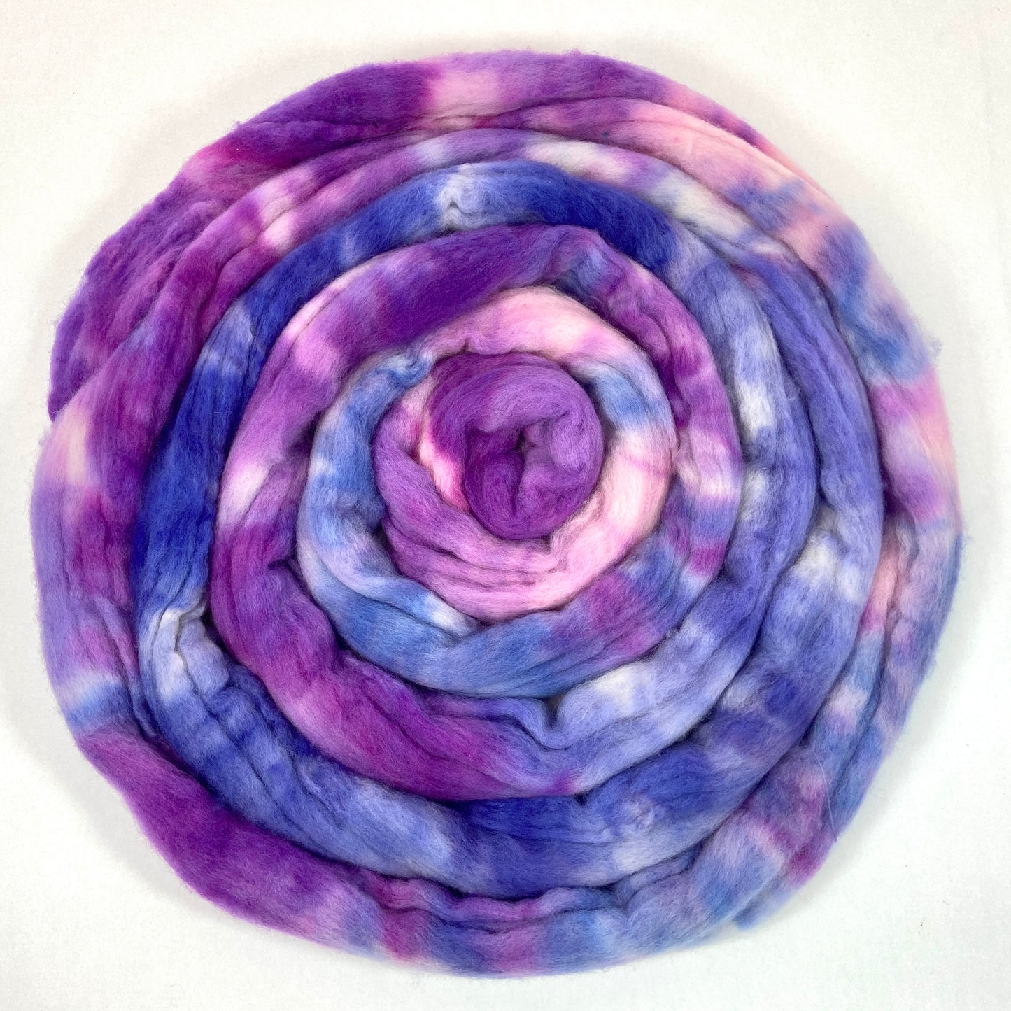 Charlotte MG - 4 oz hand painted wool combed top, roving, spinning fiber, handspinning, felting