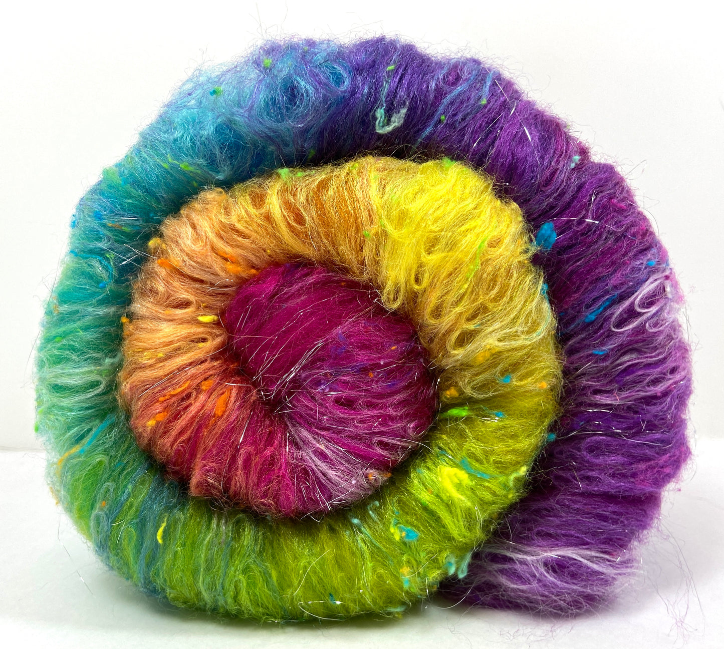 Plumeria Batt 1013-03 - 2.9 oz Targhee wool, silk, noils, spinning fiber, drumcarded, handspinning, nuno, felting wool, weaving