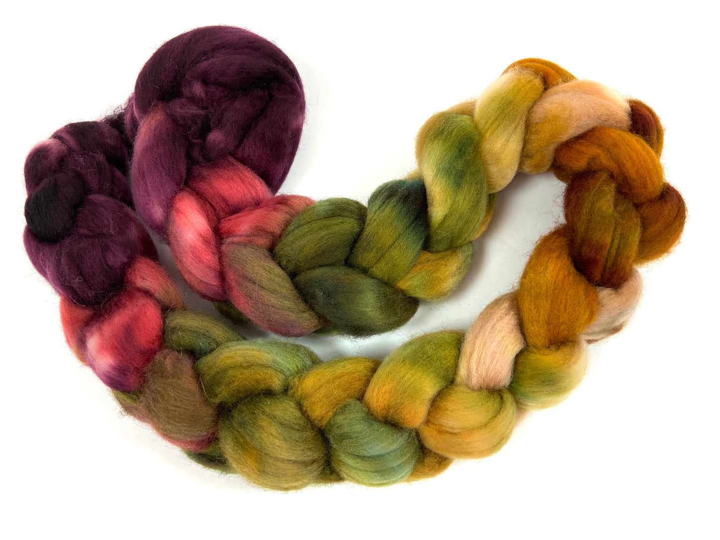 Renaissance MG - 4 oz hand painted wool combed top, roving, spinning fiber, handspinning, felting