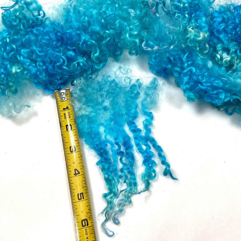Wensleydale locks, 1.1 oz, 5-7 inches long, super clean, spinning, felting, fiber art, doll hair, nuno, lockspun yarn 0501-01