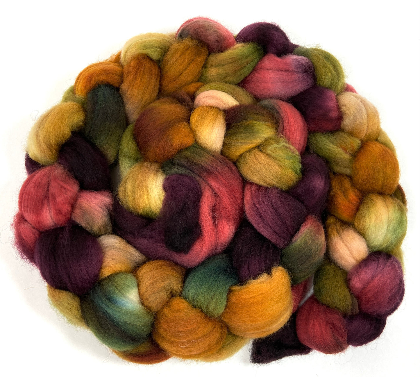 Renaissance SC - 4 oz hand painted wool combed top, roving, spinning fiber, handspinning, felting