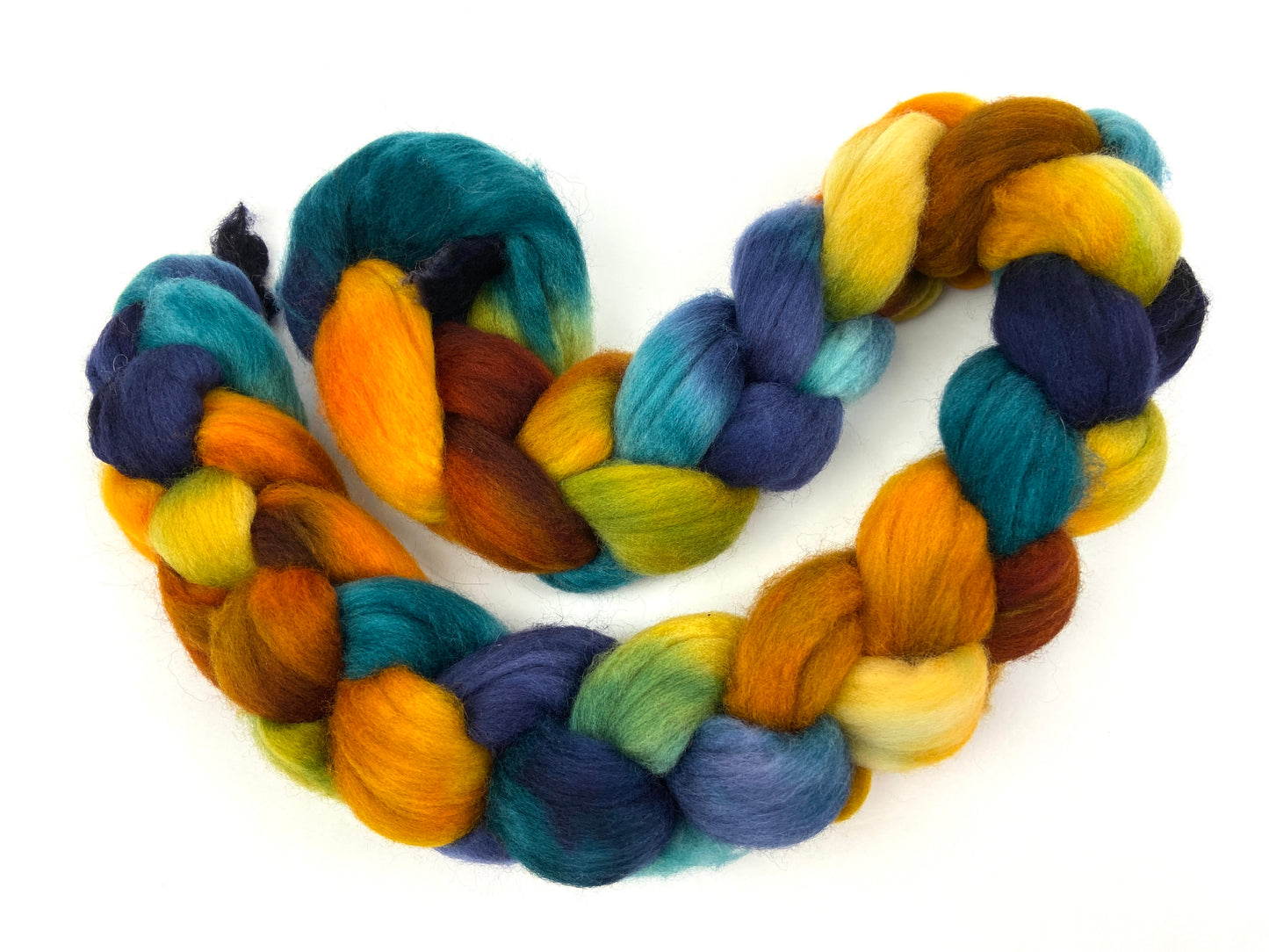 Quackery SC - 4 oz hand painted wool combed top, roving, spinning fiber, handspinning, felting