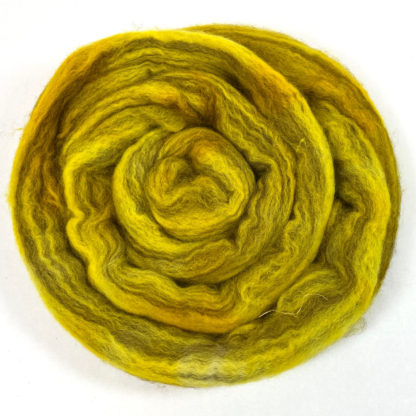 Canary - 2 oz hand dyed semisolid wool combed top