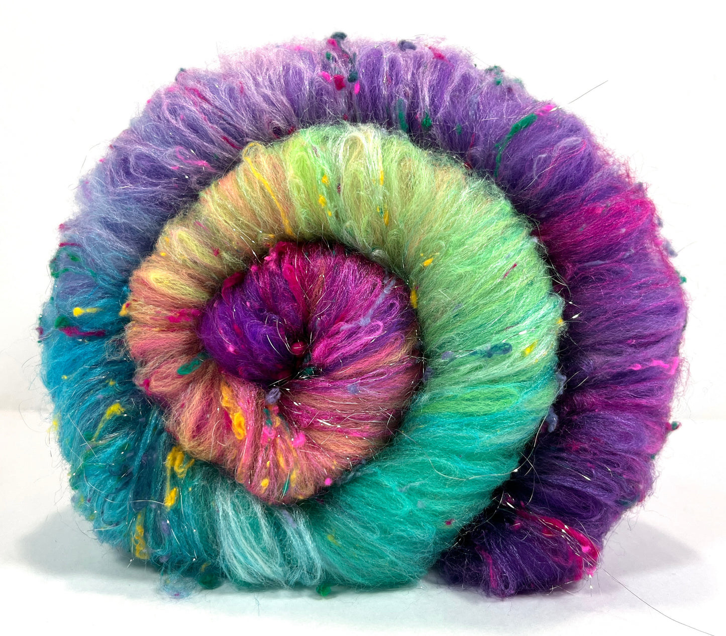 Disco Fever Gradient Batt 0711-03 - 2.5 oz Polwarth wool, silk, noils, spinning fiber, handspinning, nuno, felting wool, weaving, spindle