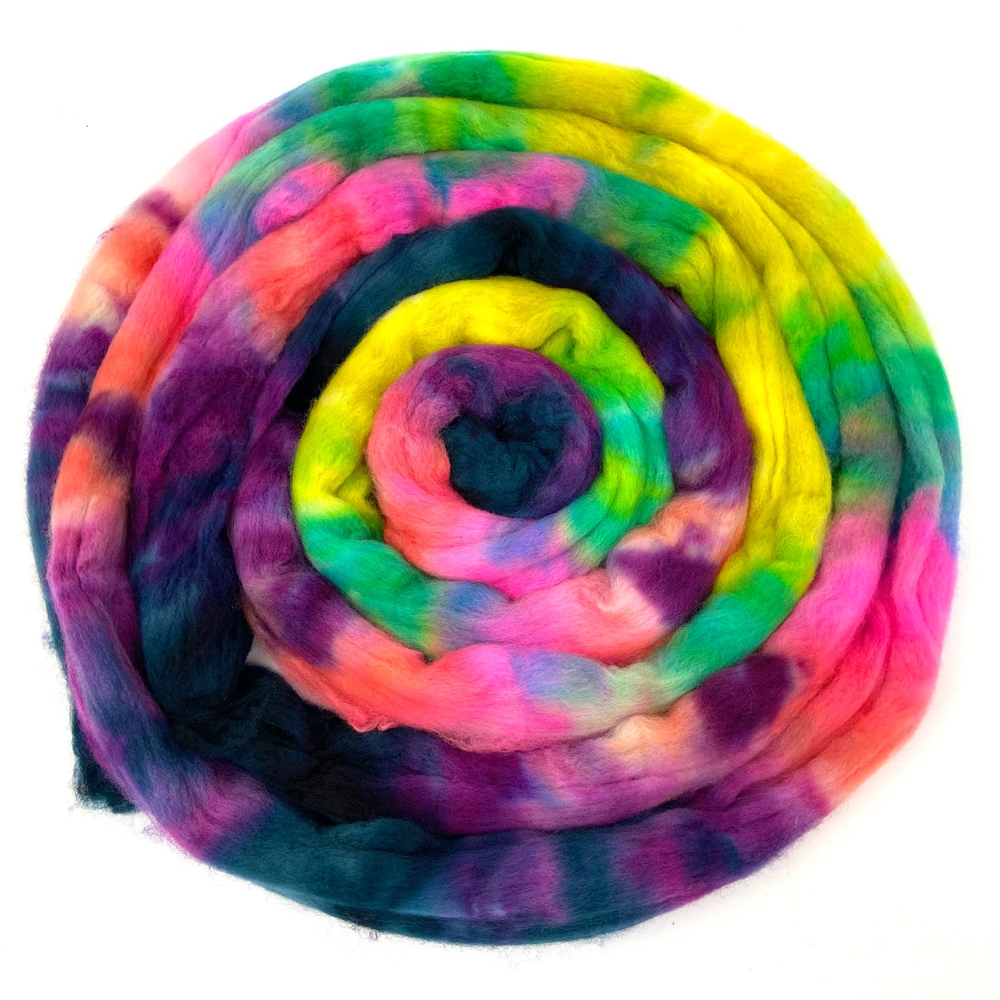 Drama Queen SC - 4 oz hand painted wool combed top, roving, spinning fiber, handspinning, felting