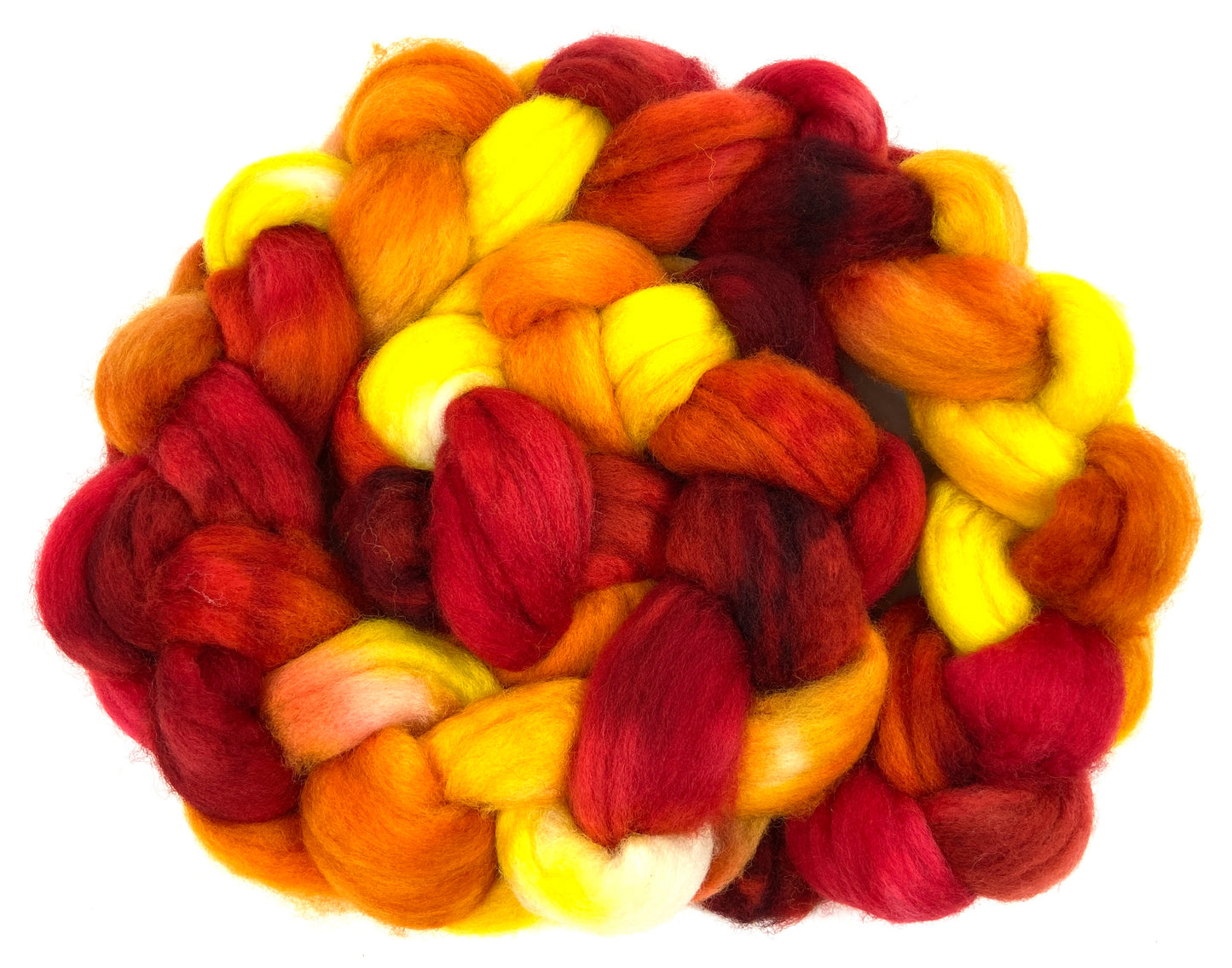 Dragon’s Breath SC - 4 oz hand painted wool combed top, roving, spinning fiber, handspinning, felting
