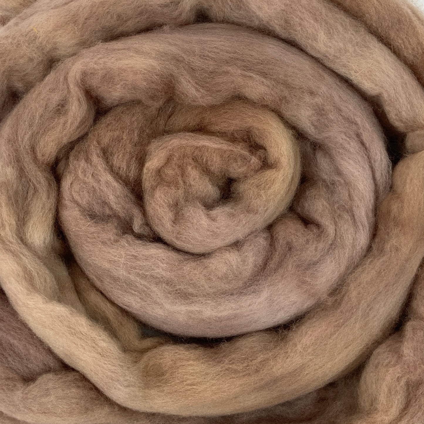 Suede - 2 oz hand dyed semisolid wool combed top
