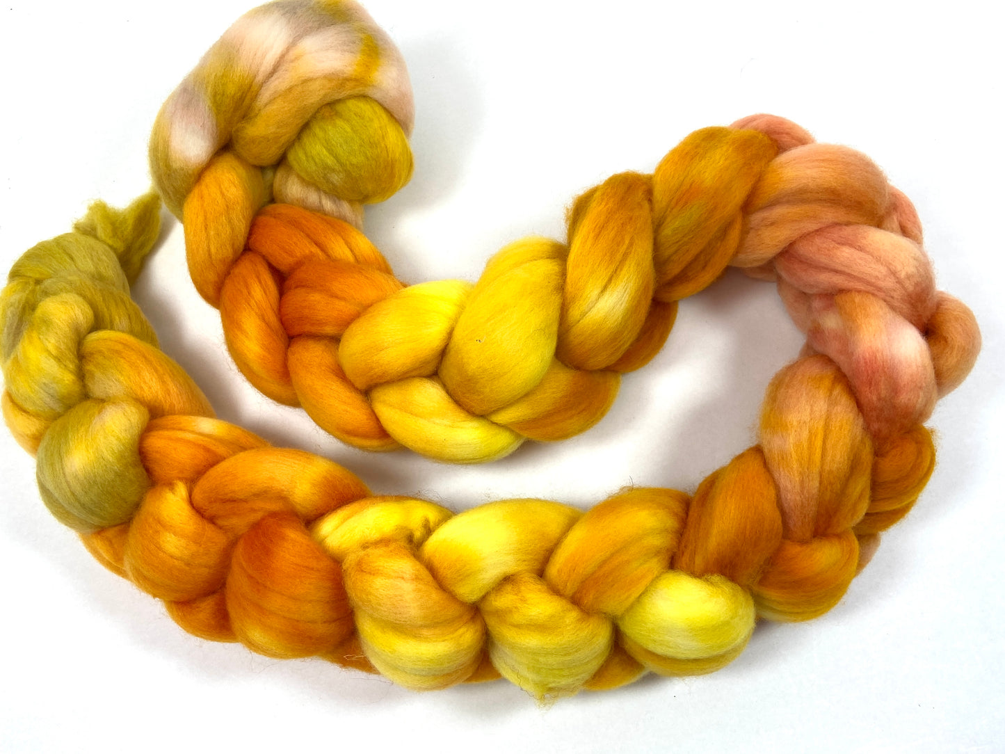 Goldenberry MG - 4 oz hand painted wool combed top, roving, spinning fiber, handspinning, felting
