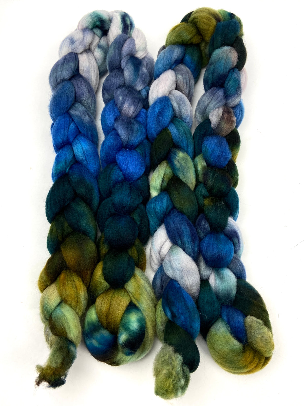 Midnight Swim MG - 4 oz hand painted wool combed top, roving, spinning fiber, handspinning, felting