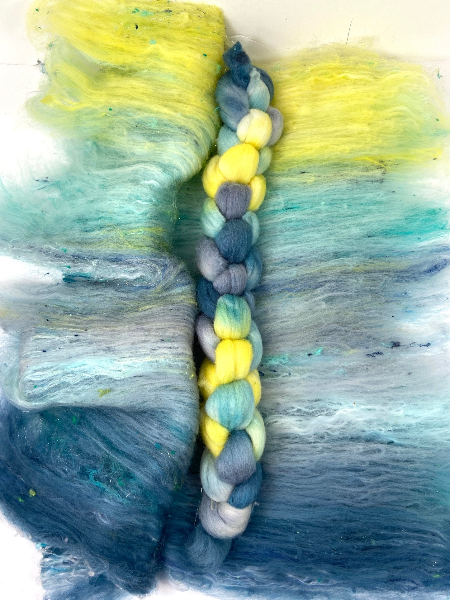Marisol Batt/top Combo 1123-01, 4.3 oz, Polwarth wool, silk, bamboo, spinning fiber, felting wool, weaving fiber