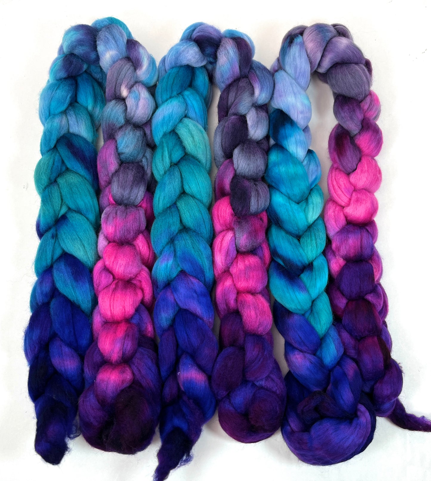 Midnight Fantastic Long Gradient - 4 oz wool combed top, roving, spinning fiber, handspinning, felting, needle felting, weaving supplies