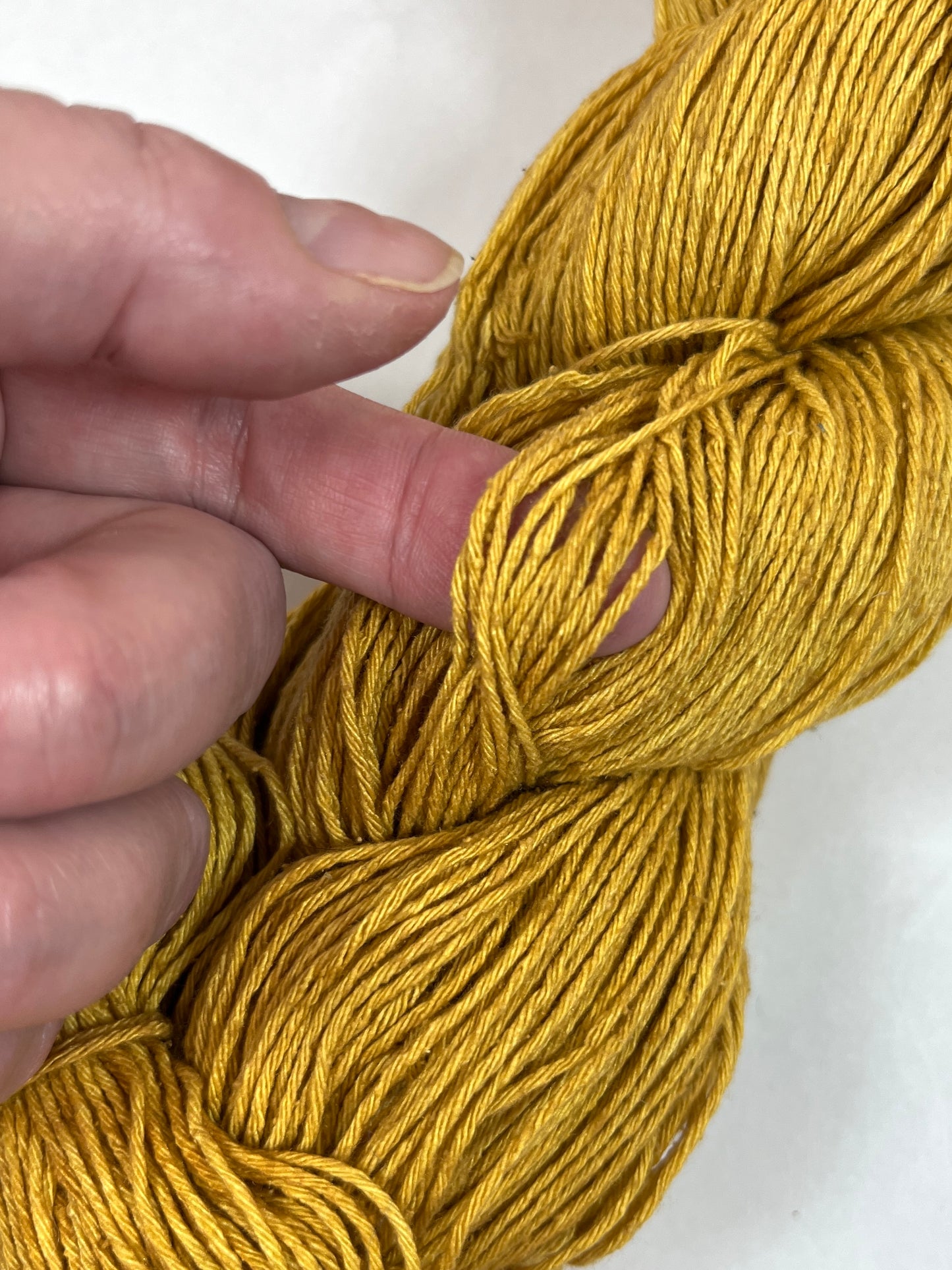 Mulberry Silk Yarn, Yellow Ochre, 437 yds/3.5 oz, silk noil yarn, OOAK