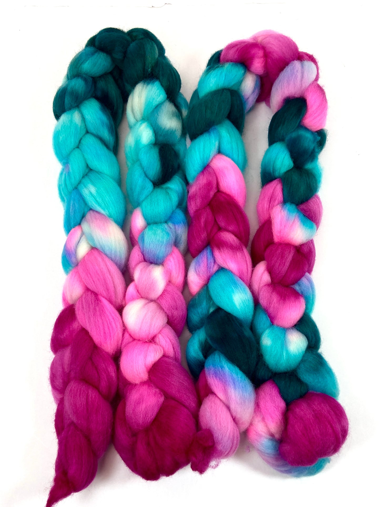 Bijou MG - 4 oz hand painted wool combed top, roving, spinning fiber, handspinning, felting, mirrored gradient