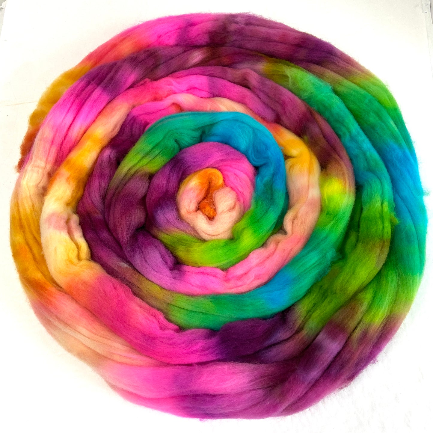 Super Nerds SC - 4 oz hand painted wool combed top, roving, spinning fiber, handspinning, felting
