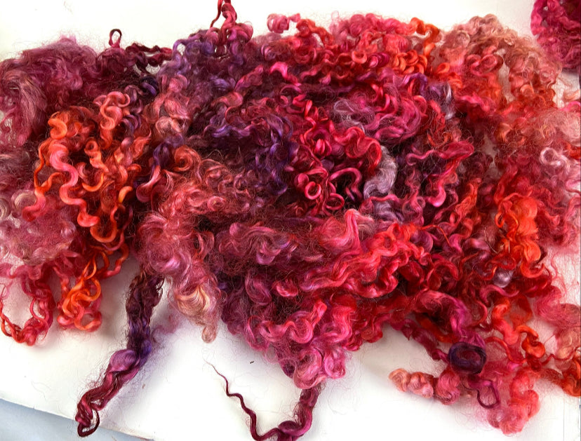 Wensleydale locks 1.7 oz, 6 inches, super clean, spinning, felting, fiber art, doll hair, nuno, art yarn 0410-01