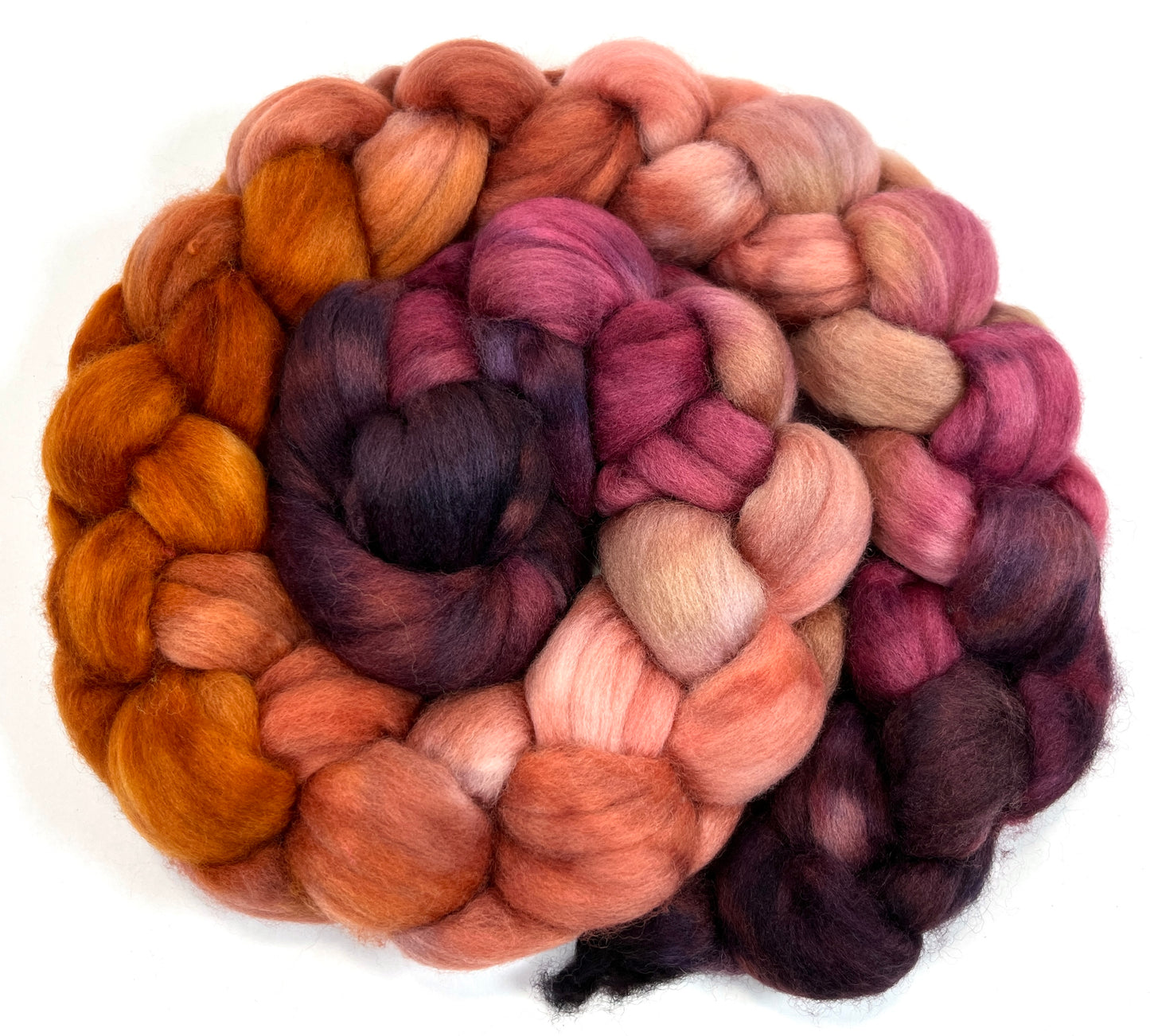 Rowena MG - 4 oz hand painted wool combed top, roving, spinning fiber, handspinning, felting