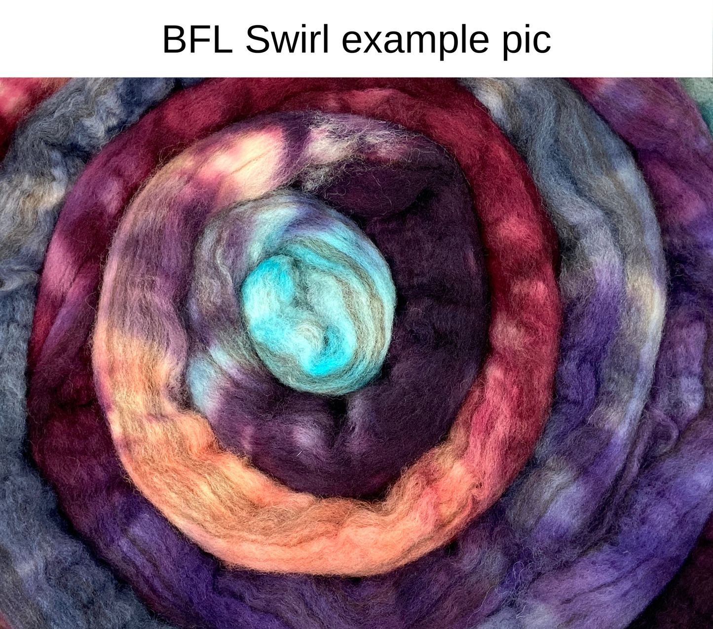 Bijou MG - 4 oz hand painted wool combed top, roving, spinning fiber, handspinning, felting, mirrored gradient