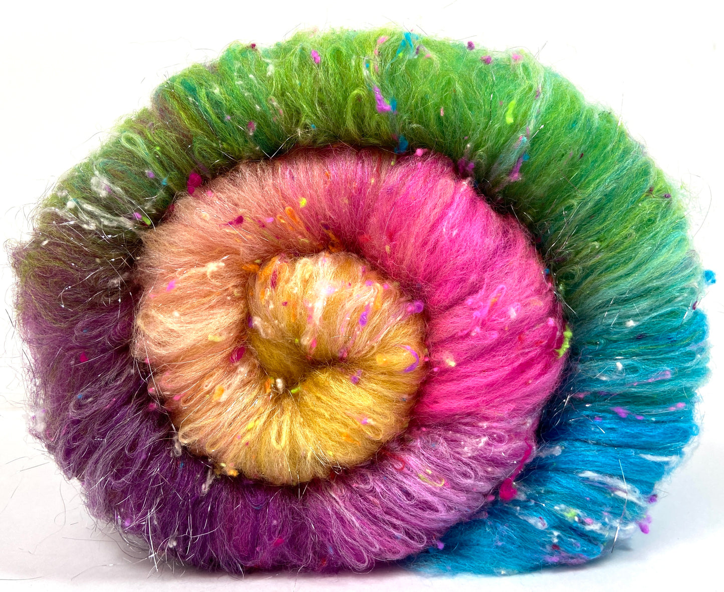 Super Nerds Gradient Batt 0823-05 - 2.7 oz Polwarth wool, silk, noils, spinning fiber, handspinning, nuno, felting wool, weaving, spindle