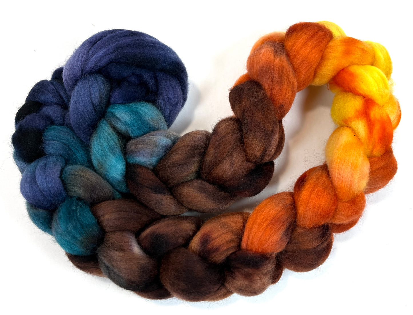 Harvest Moon MG - 4 oz hand painted wool combed top, roving, spinning fiber, handspinning, felting