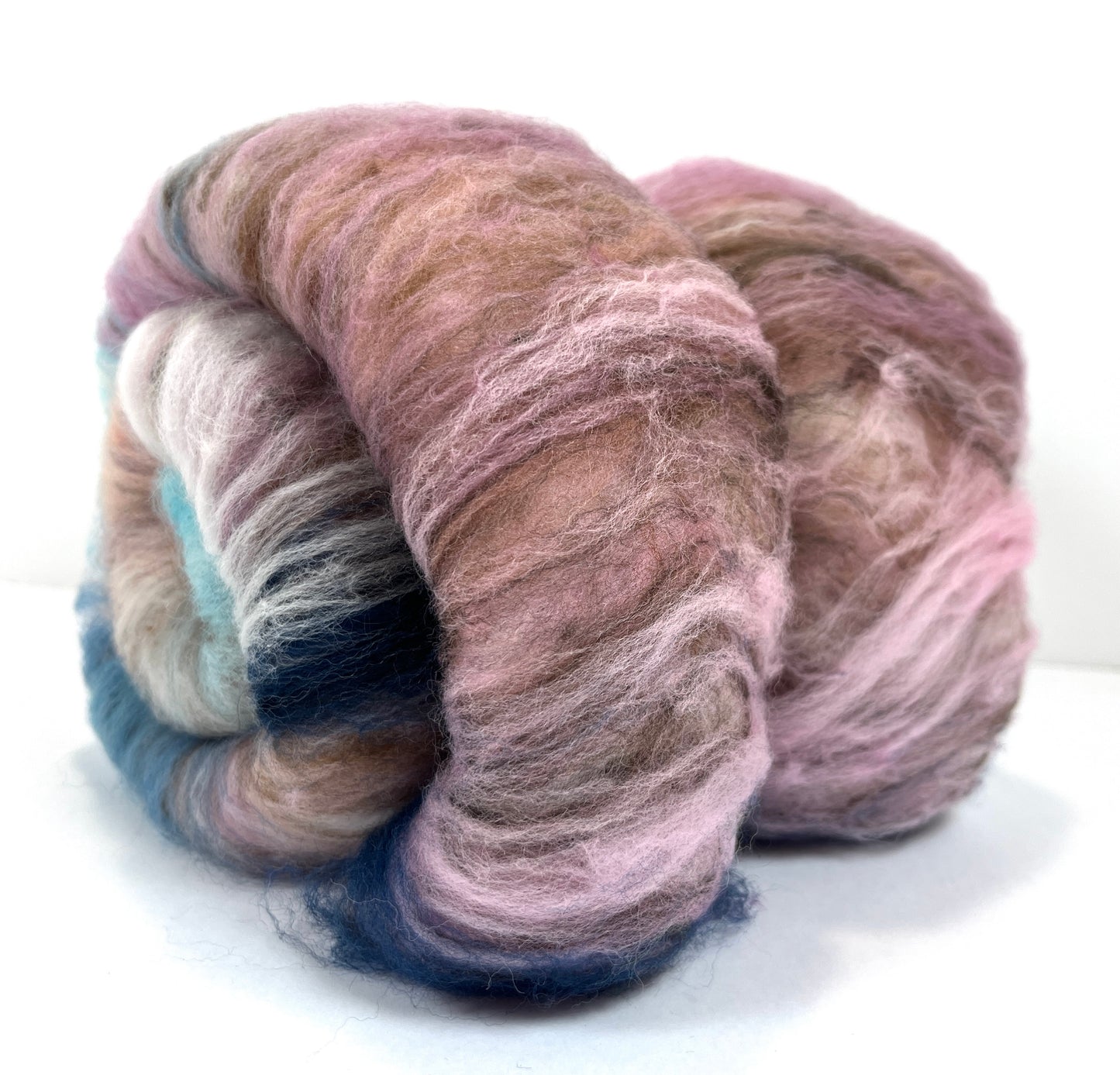 Crayon Box Batt 0804-04 - 3.7 oz Soft wool, NO SPARKLE, gradient style, spinning fiber, drumcarded, handspinning, nuno, felting wool