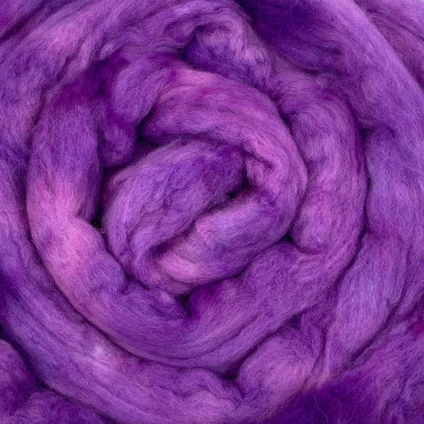 Purple Torch Coral - 2 oz hand dyed semisolid wool combed top