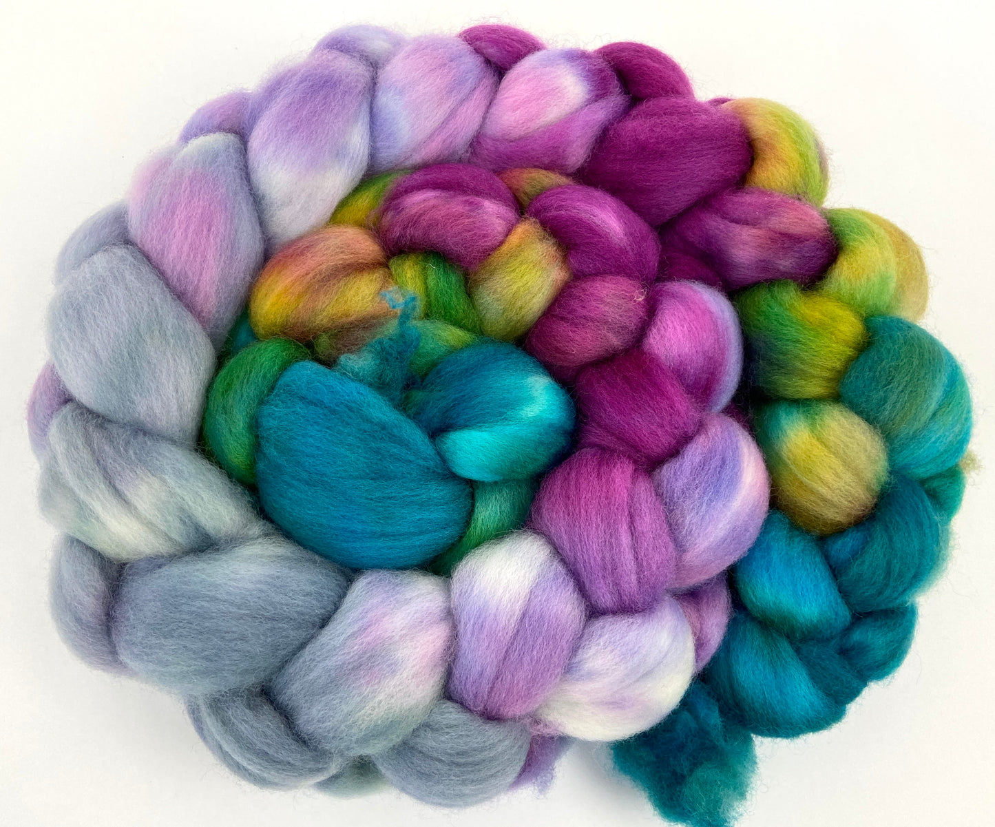 Melody MG - 4 oz hand painted wool combed top, roving, spinning fiber, handspinning, felting