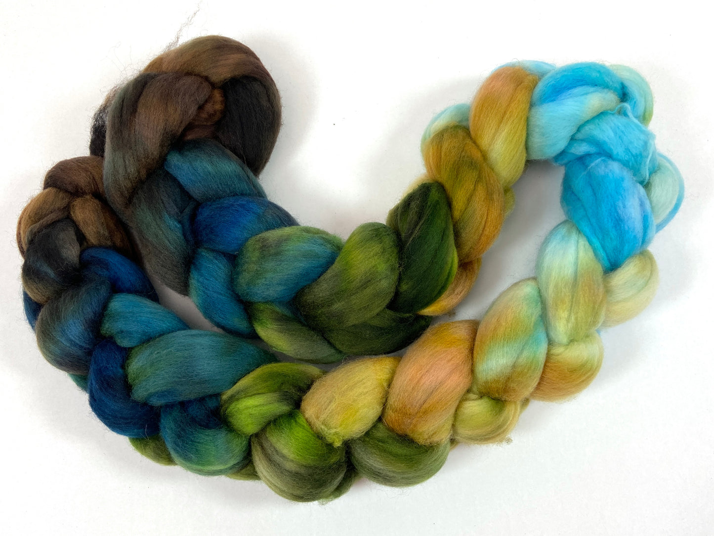 Sherwood Forest MG - 4 oz hand painted wool combed top, roving, spinning fiber, handspinning, felting, mirrored gradient