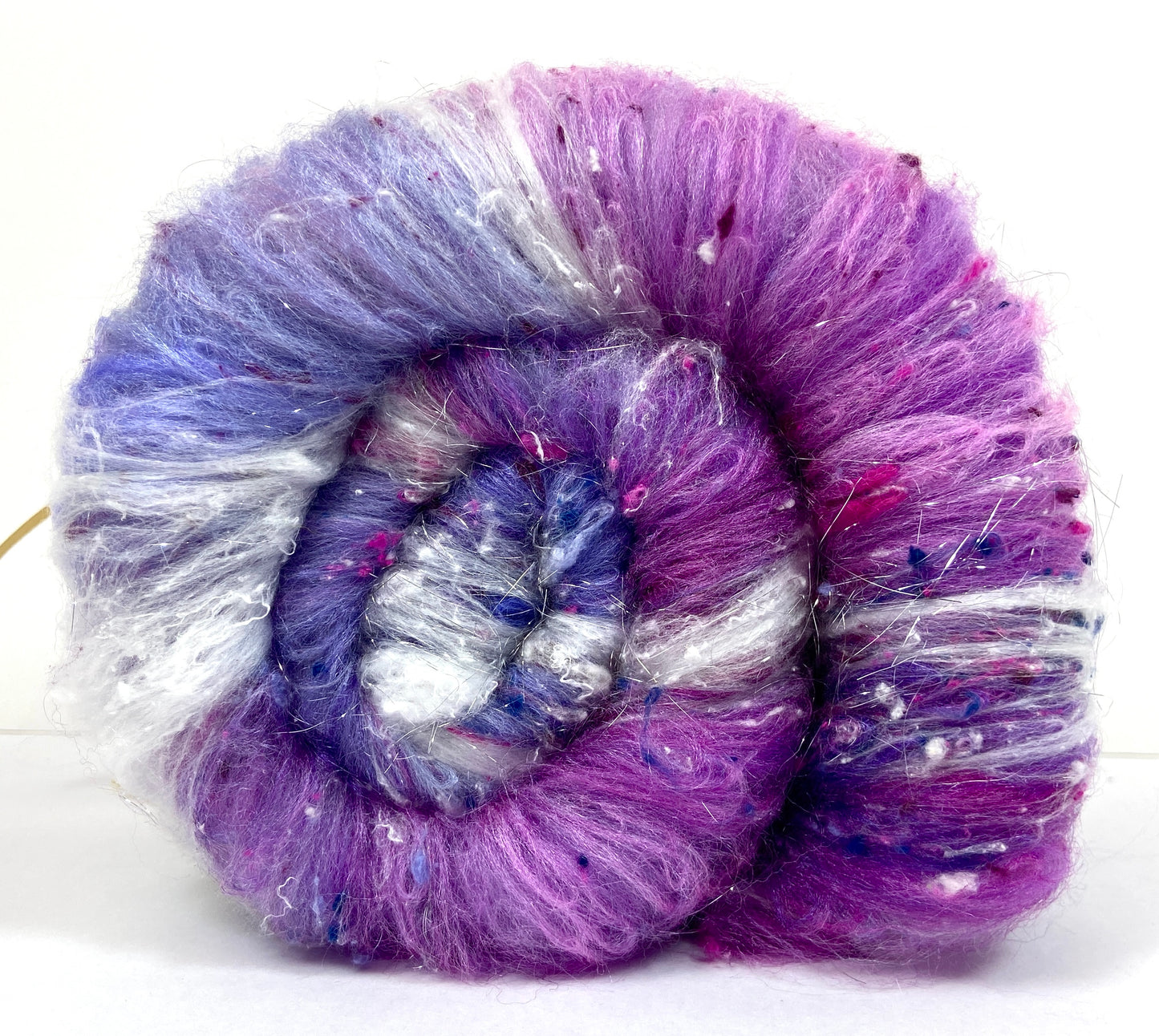 Charlotte Batt 1203-03- 2.9 oz Polwarth wool, silk, noils, spinning fiber, handspinning, nuno, felting wool, weaving