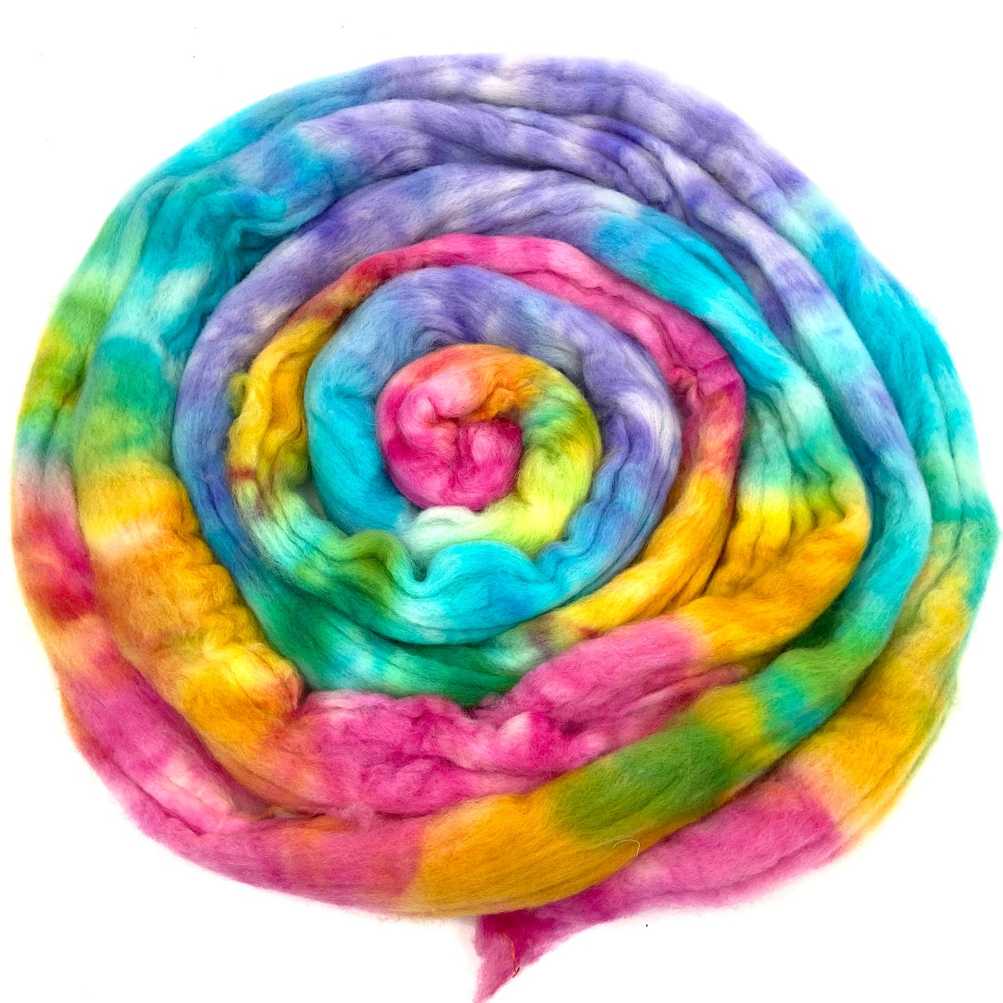 Candy Necklace SC - 4 oz hand wool combed top, roving, spinning fiber, handspinning, felting