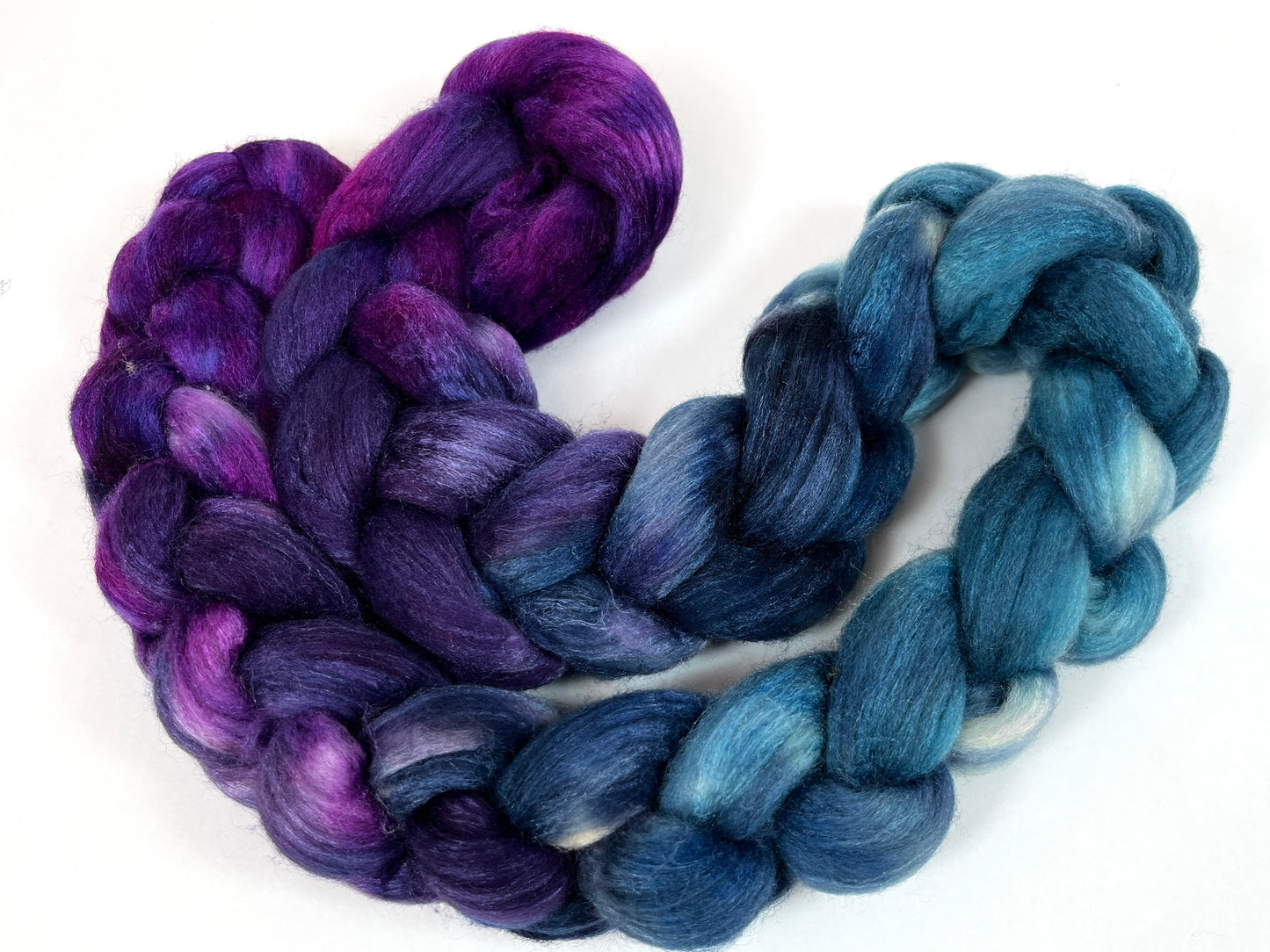 Nightberry - 4 oz 85/15 Polwarth wool/tussah silk combed top, roving, spinning fiber, handspinning, felting, needle felting, weaving supplies