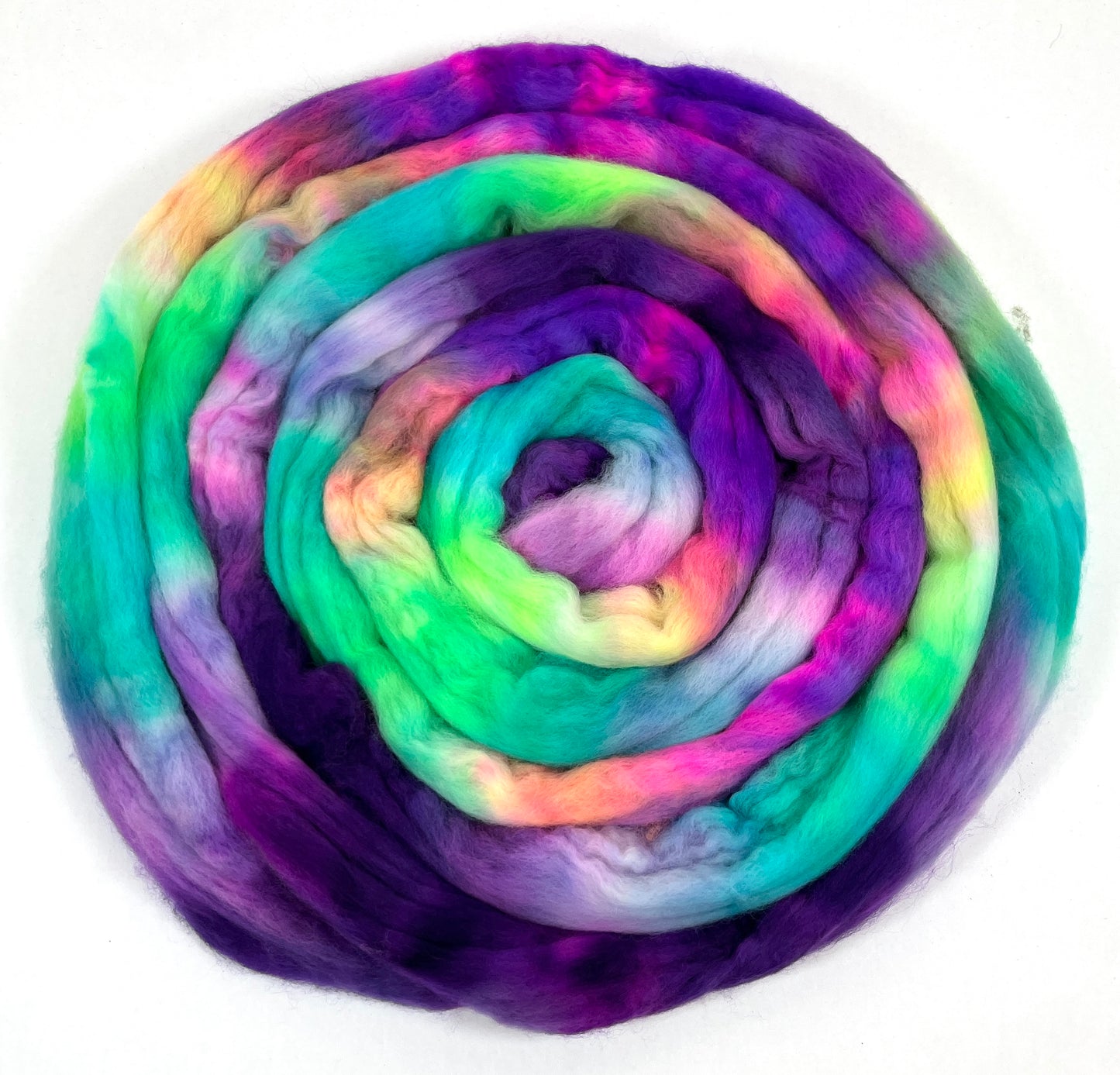 Disco Fever SC - 4 oz hand painted wool combed top, roving, spinning fiber, handspinning, felting