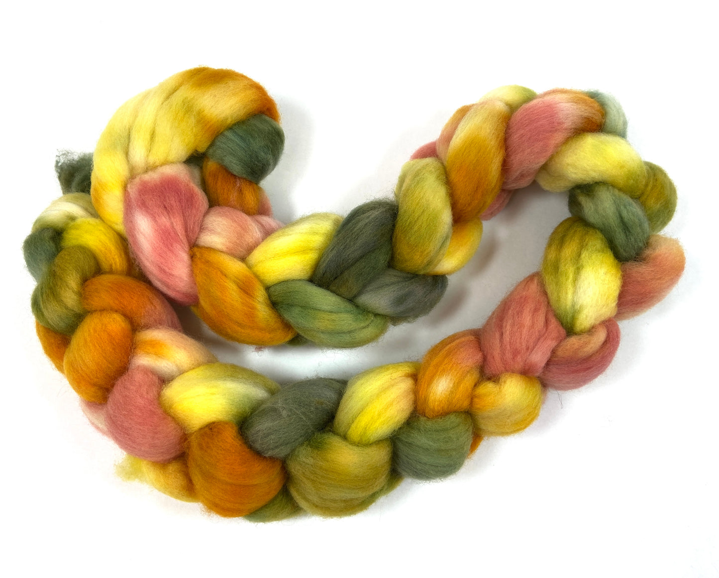 Nasturtiums SC - 4 oz hand dyed wool combed top, roving, spinning fiber, handspinning, felting