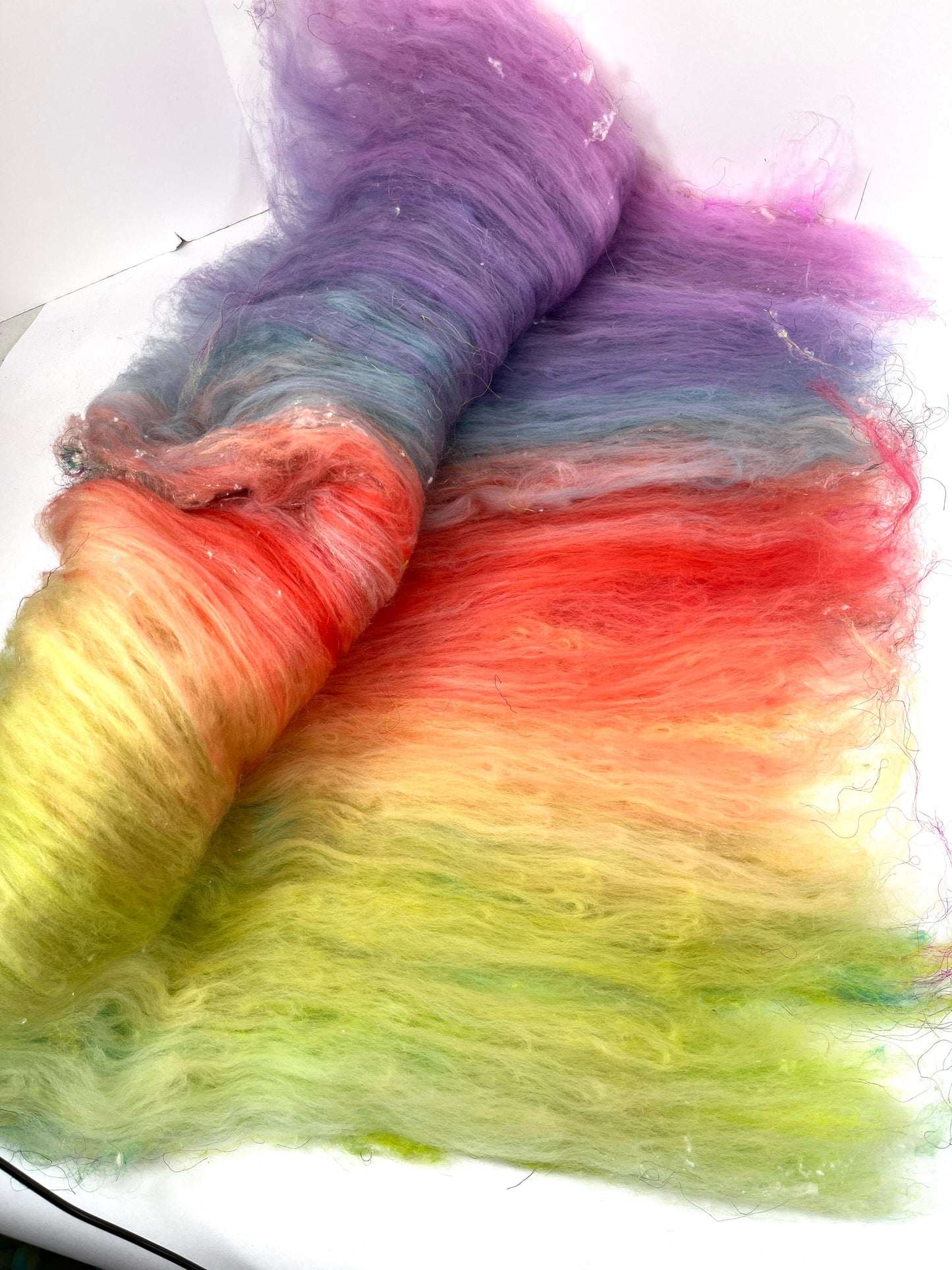 Day’s End Batt 0111-02B, 2.8 oz, Falkland Merino wool, silk, spinning fiber, felting wool, weaving fiber